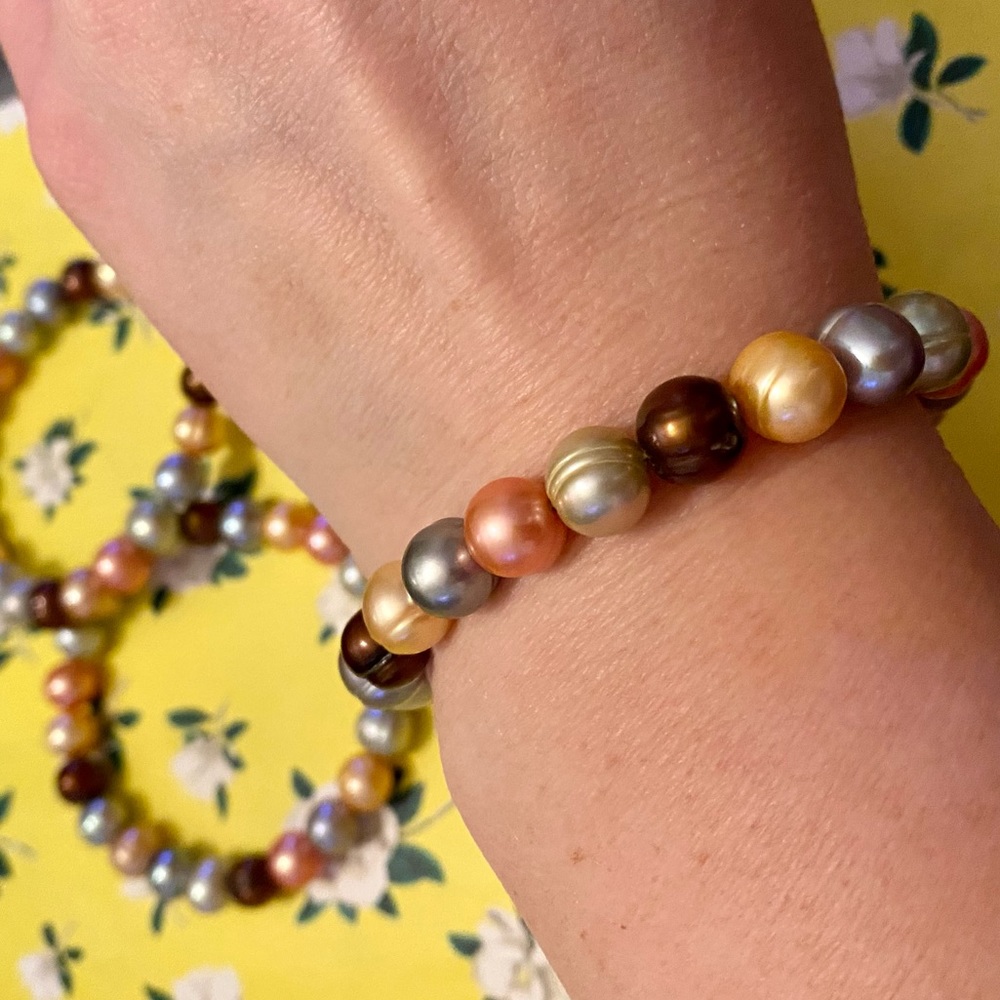 Three Multi-Colored Pearl Bracelets - image 3